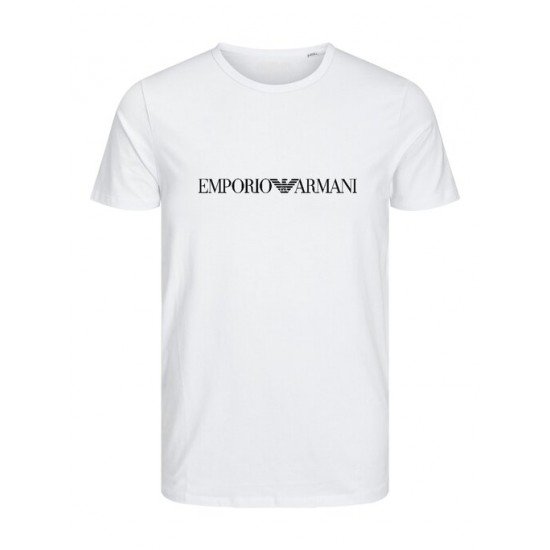 T-SHIRT 100% ΒΑΜΒΑΚΙ ΜΕ LOGO - ΛΕΥΚΟ - EMPORIO ARMANI T-SHIRT 100% ΒΑΜΒΑΚΙ ΜΕ LOGO - ΛΕΥΚΟ - EMPORIO ARMANI